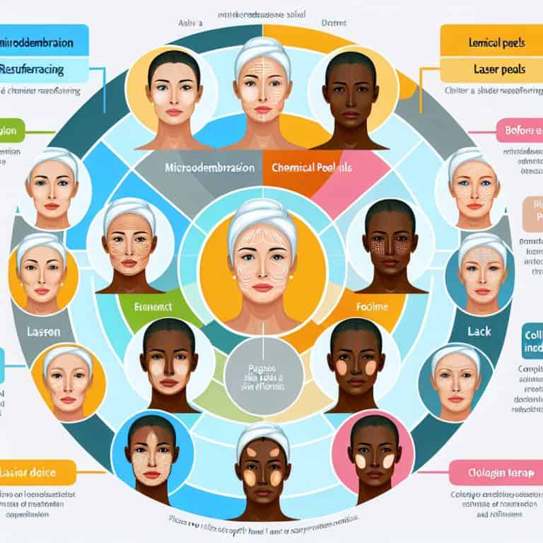 Infographic of facial treatments for various skin types