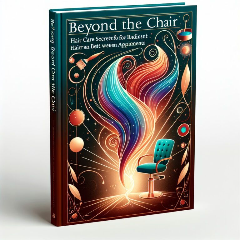 Book cover with colourful hair swirl and salon chair