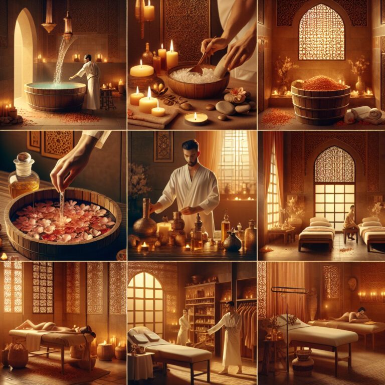 Luxury candlelit hammam spa with massage treatments