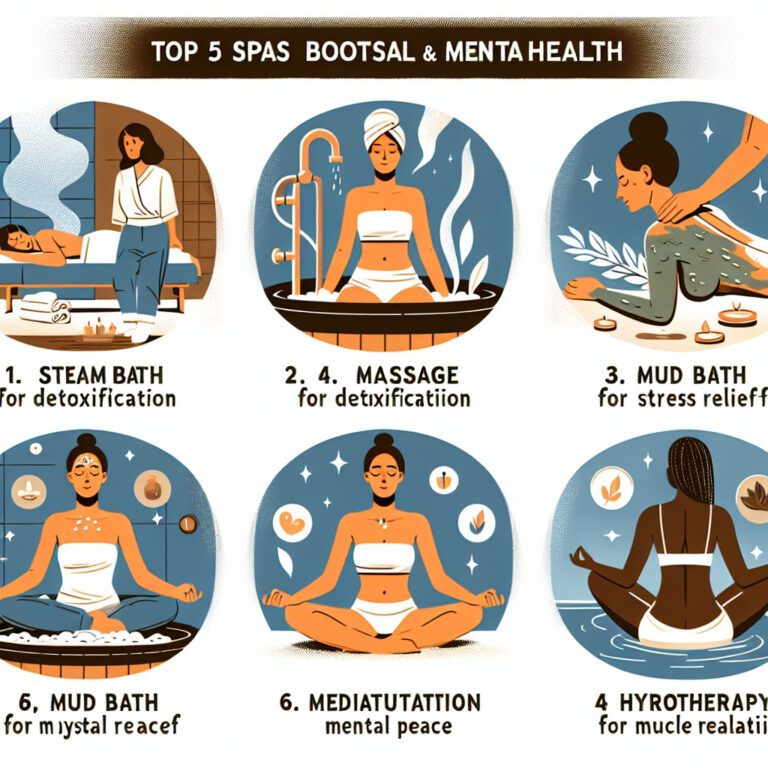 Infographic of spa treatments for mental health benefits