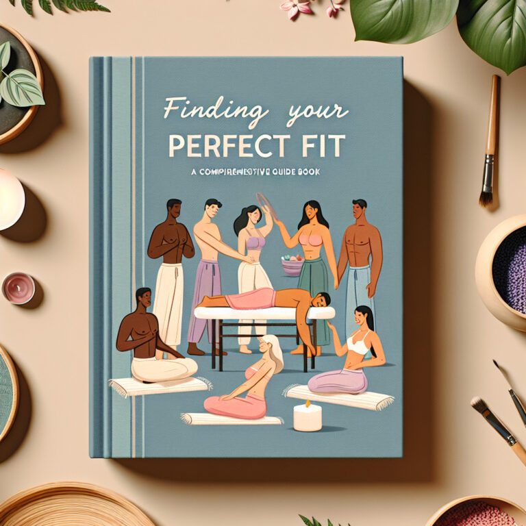 Wellness guidebook with illustrated diverse spa scene