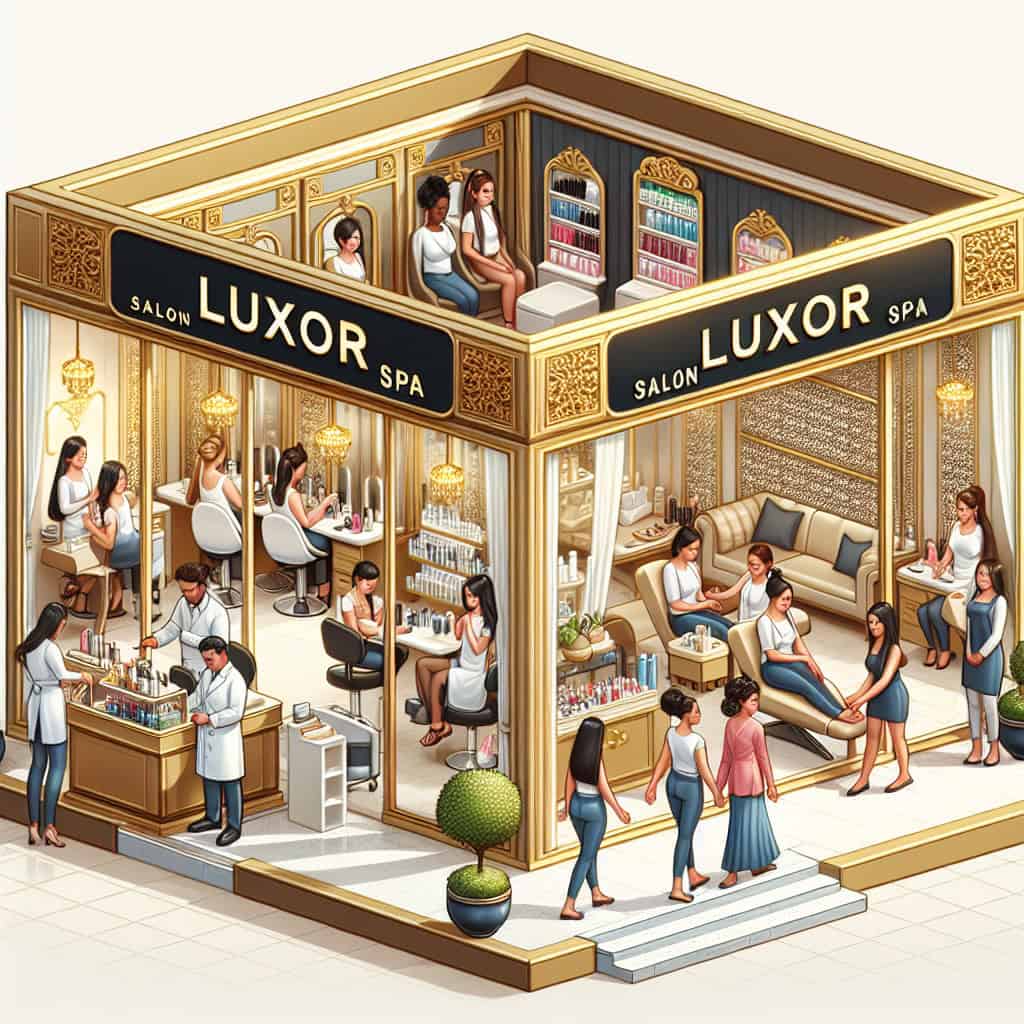 Luxor Salon Spa with clients receiving beauty treatments