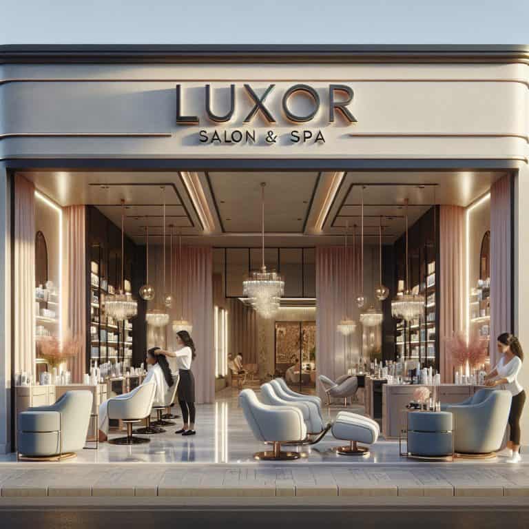 Luxury salon and spa interior with stylists working