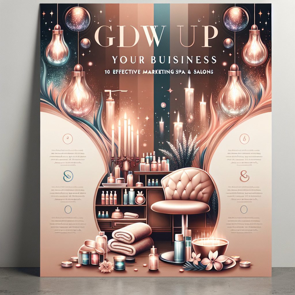 Spa marketing poster with candles and beauty products