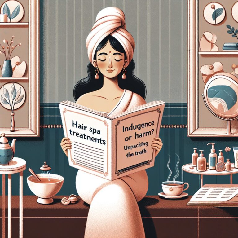 Woman in towel reading hair spa treatments book