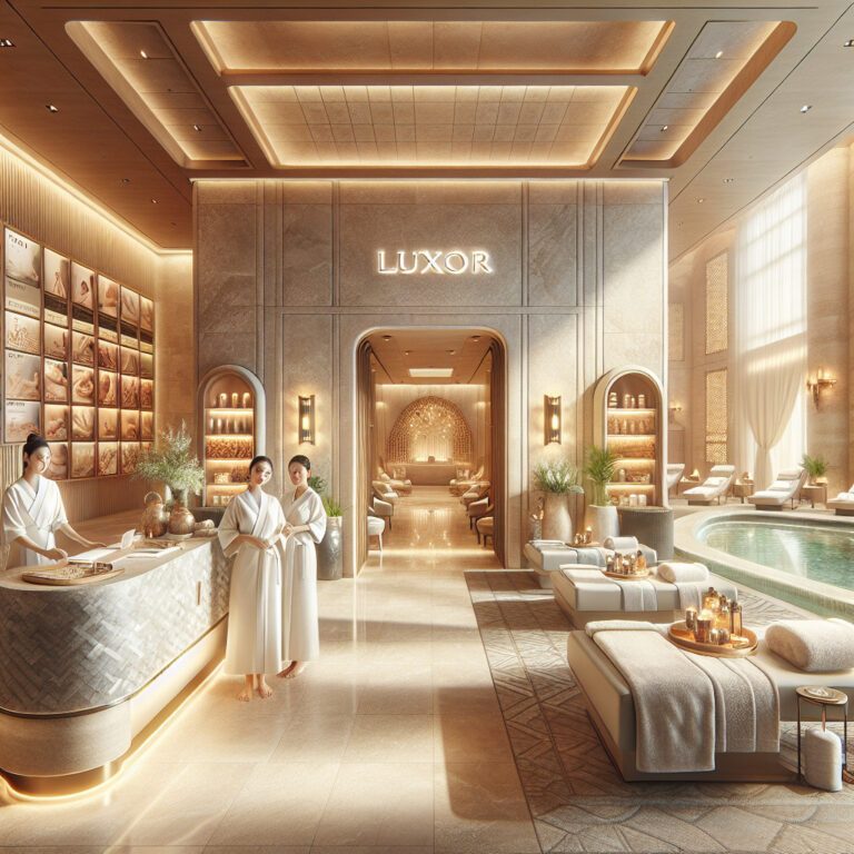 Luxury spa interior with pool and reception area