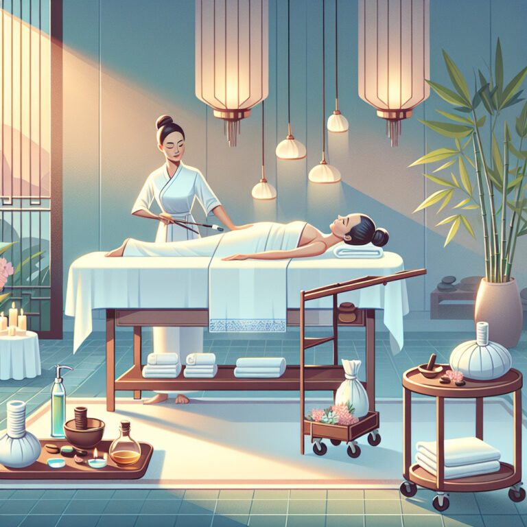 Spa therapist giving relaxing massage in serene room