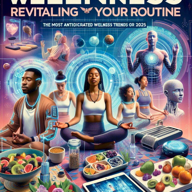 Futuristic wellness trends 2025 with meditation and tech