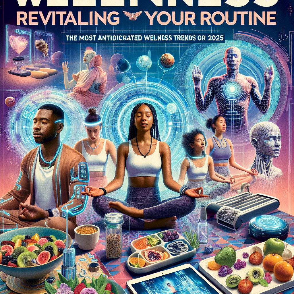 Futuristic wellness trends 2025 with meditation and tech