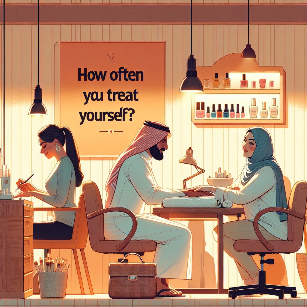Man receiving manicure in warm, modern nail salon