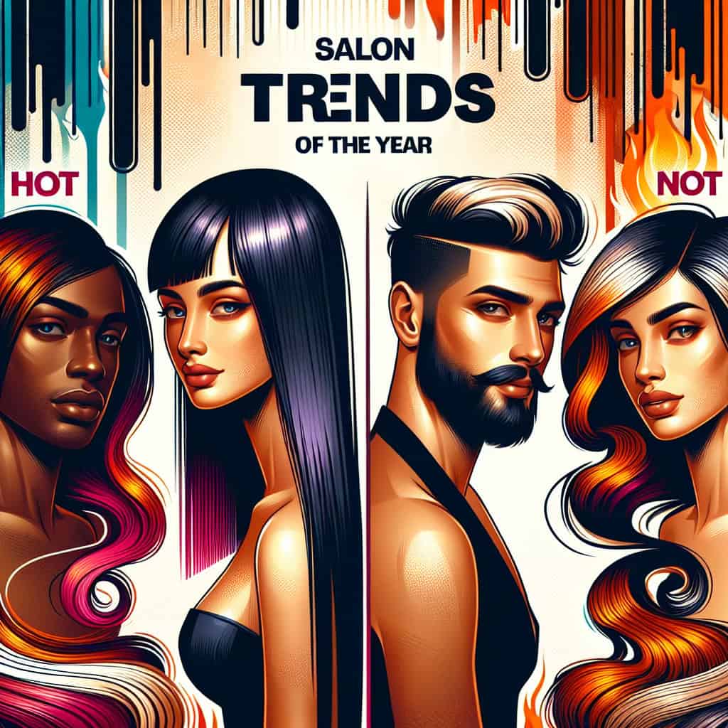Salon trends poster showing hot and not hairstyles