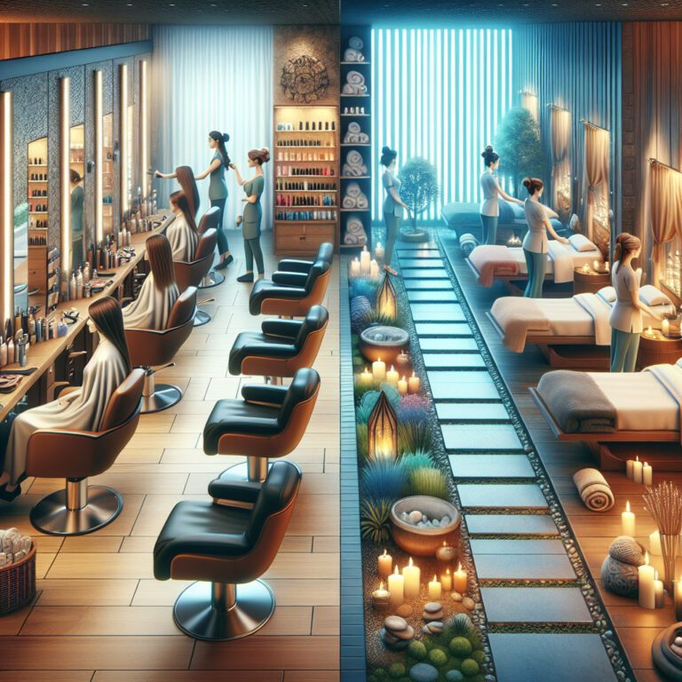 Hair salon and spa massage room interior