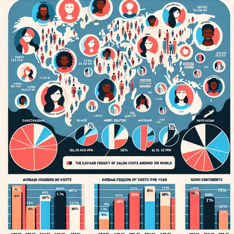 Global salon visits infographic with demographics and charts