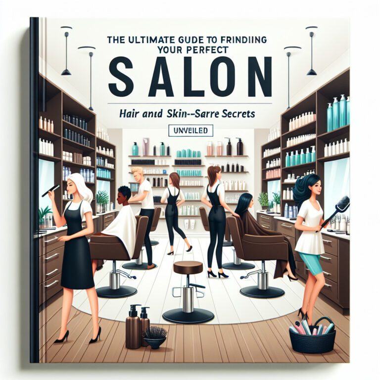 Illustrated guidebook cover of modern hair salon interior