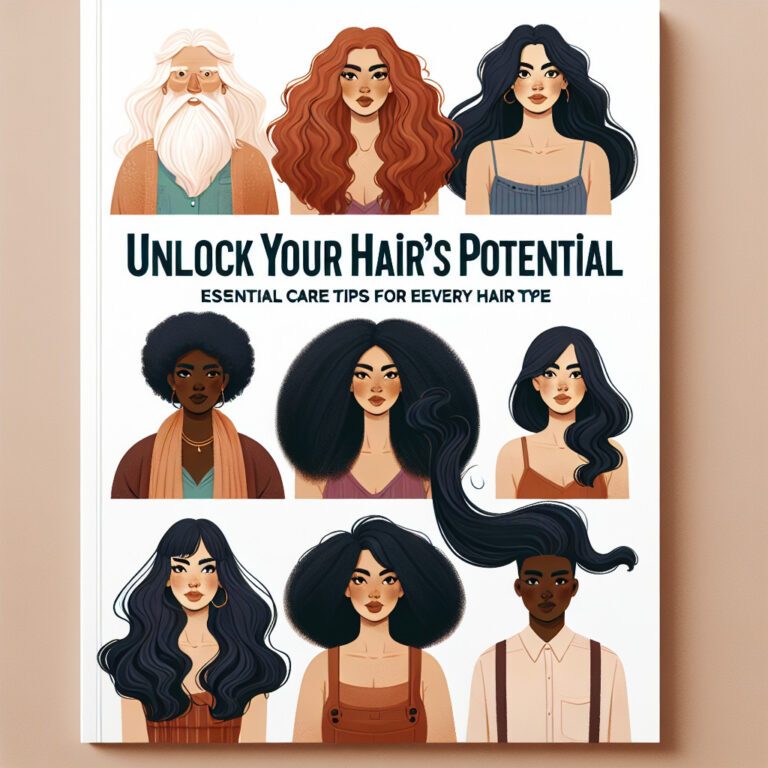 Illustrated poster showing diverse hairstyles and hair care tips