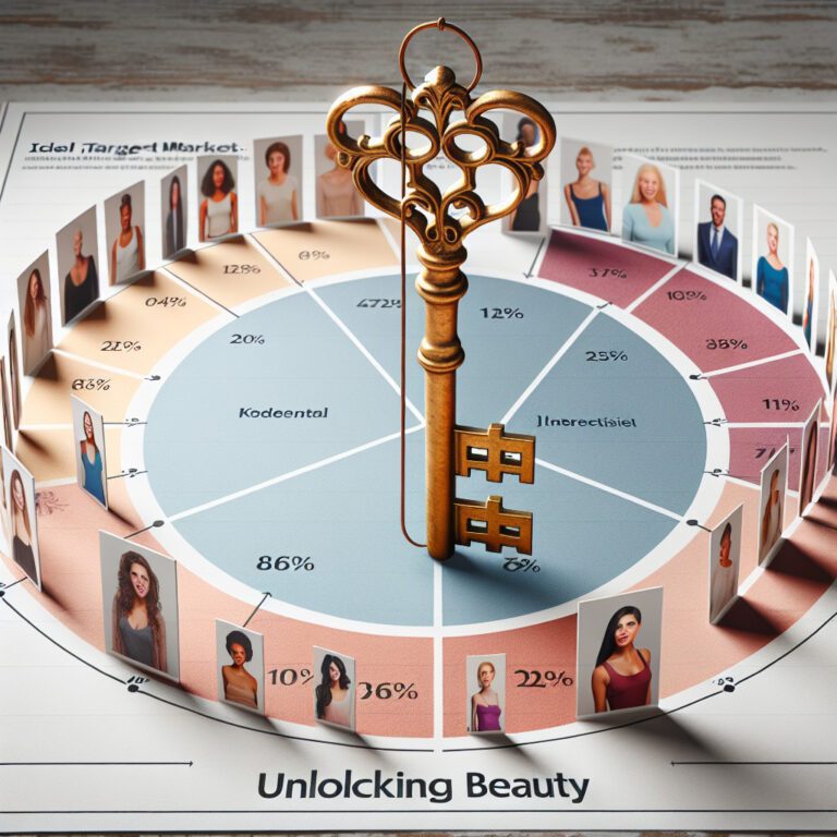 Ornate key over beauty market pie chart