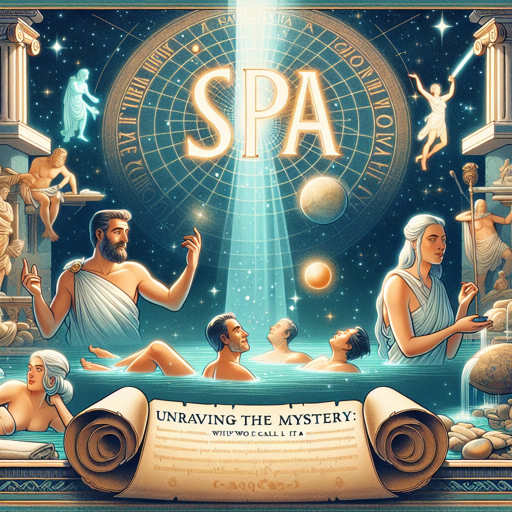 Ancient Greek figures in celestial spa scene