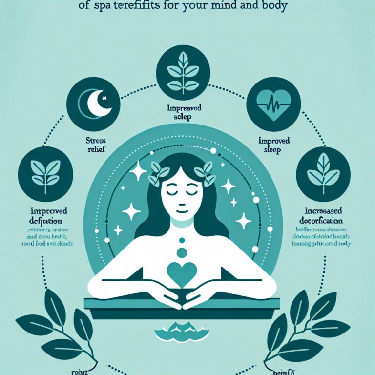 Infographic showing spa benefits for mind and body