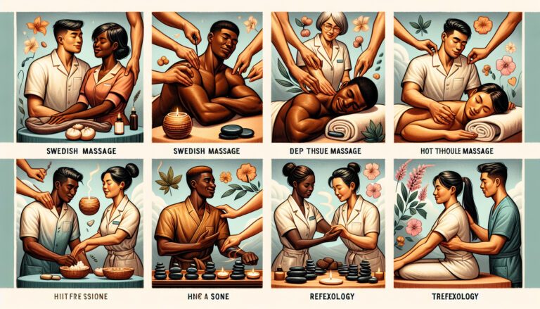 Illustrated guide to various massage therapy treatments