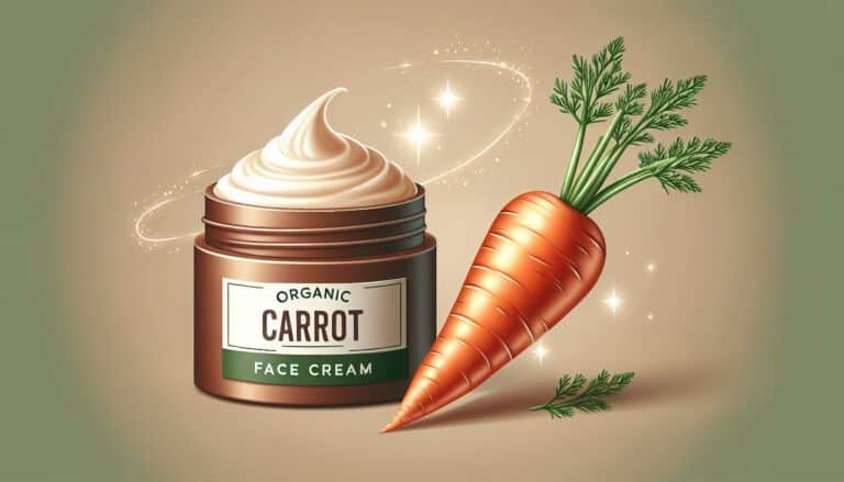 Jar of organic carrot face cream and carrot