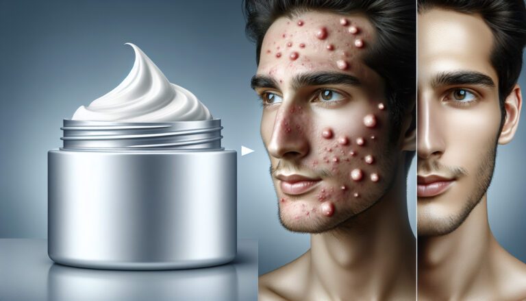 Acne treatment cream with before and after results