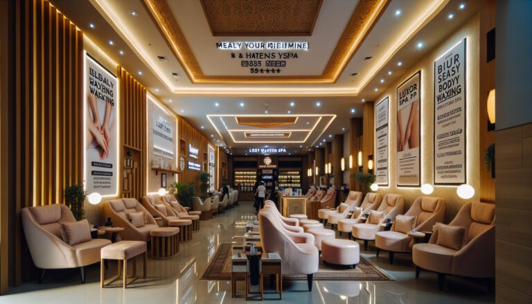 Luxury nail salon interior with pedicure chairs