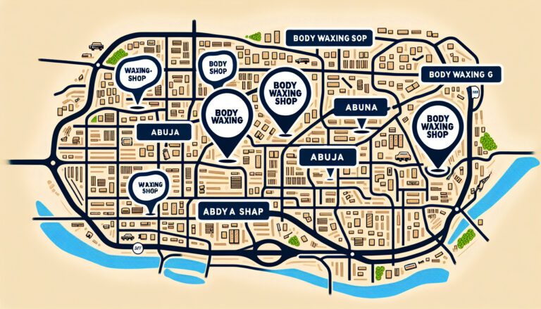 Map of Abuja showing body waxing shop locations
