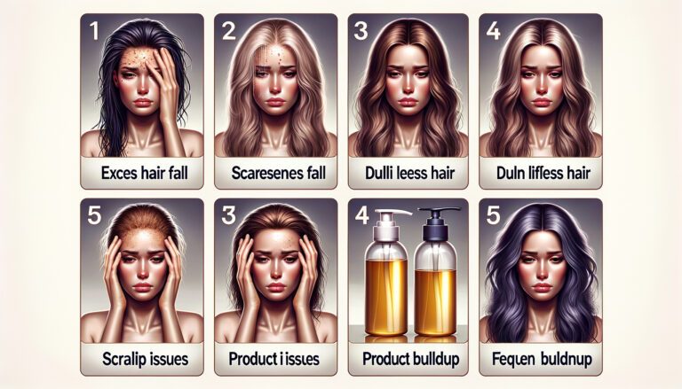 Infographic showing common hair problems and product buildup