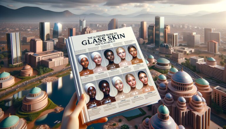 Book about glass skin held over modern cityscape