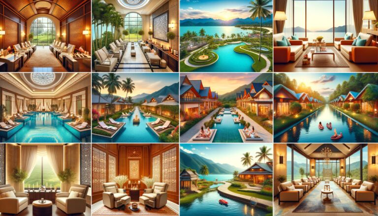 Luxury tropical resort with spa and pool villas