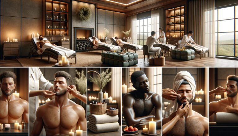 Men receiving spa treatments in luxury wellness centre