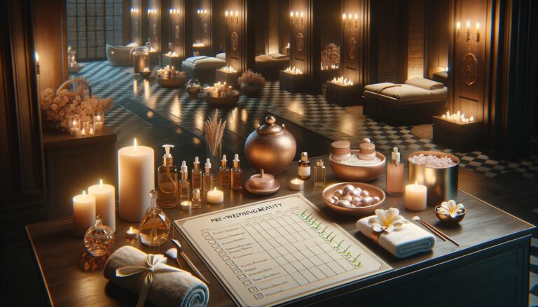 Luxurious candlelit spa with pre-wedding beauty checklist
