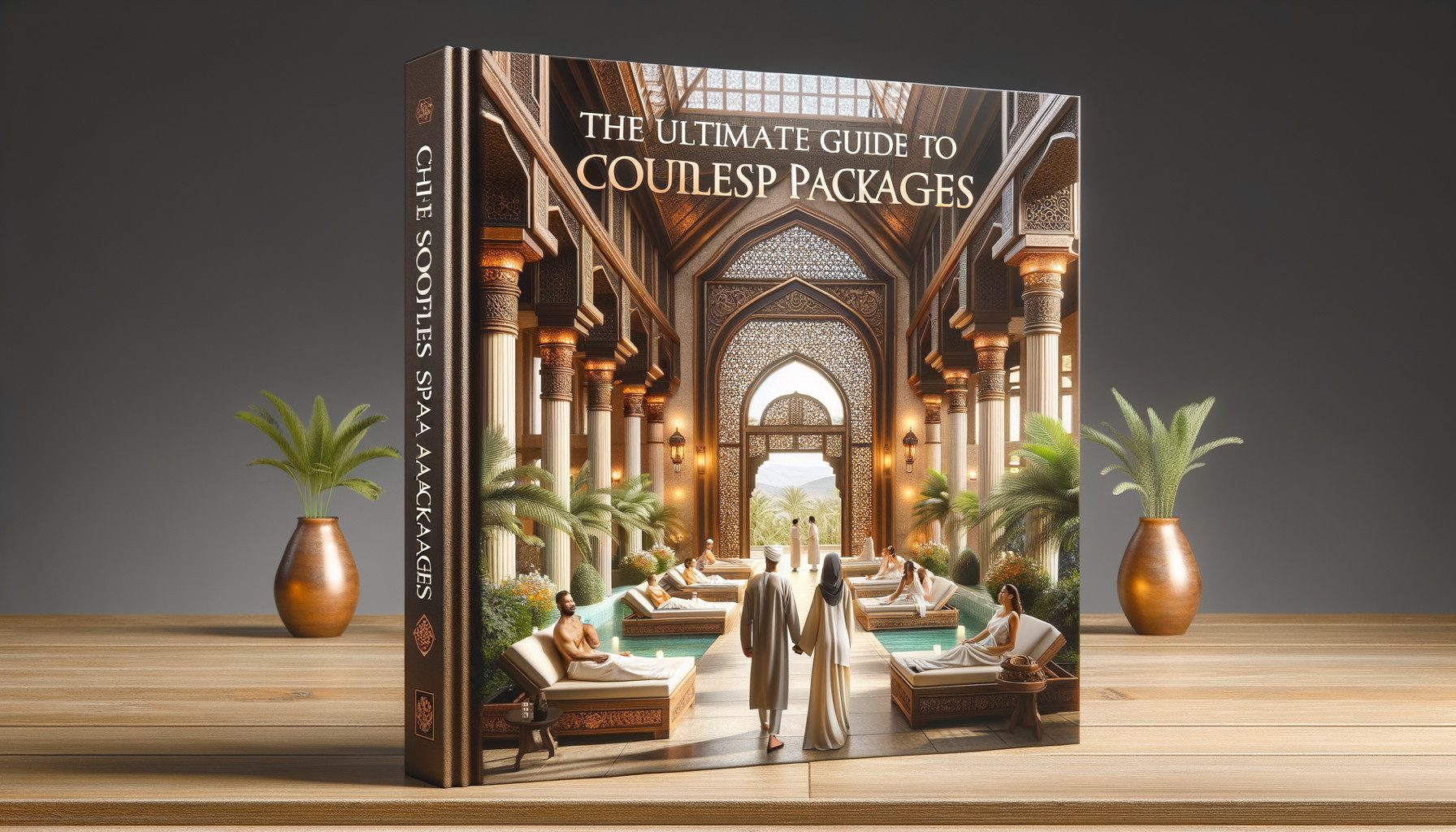 Book cover showing luxury couples spa retreat scene