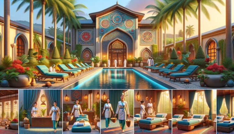 Luxury Middle Eastern spa resort with pool and treatments