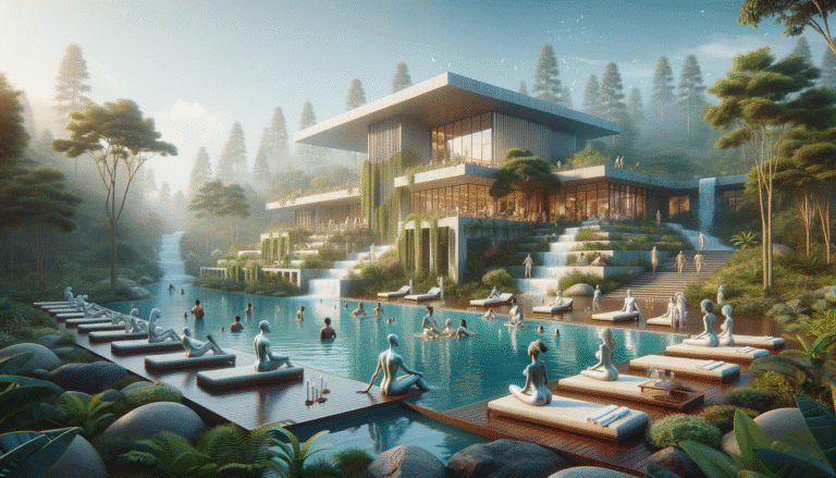 Luxury forest villa with infinity pool and waterfalls