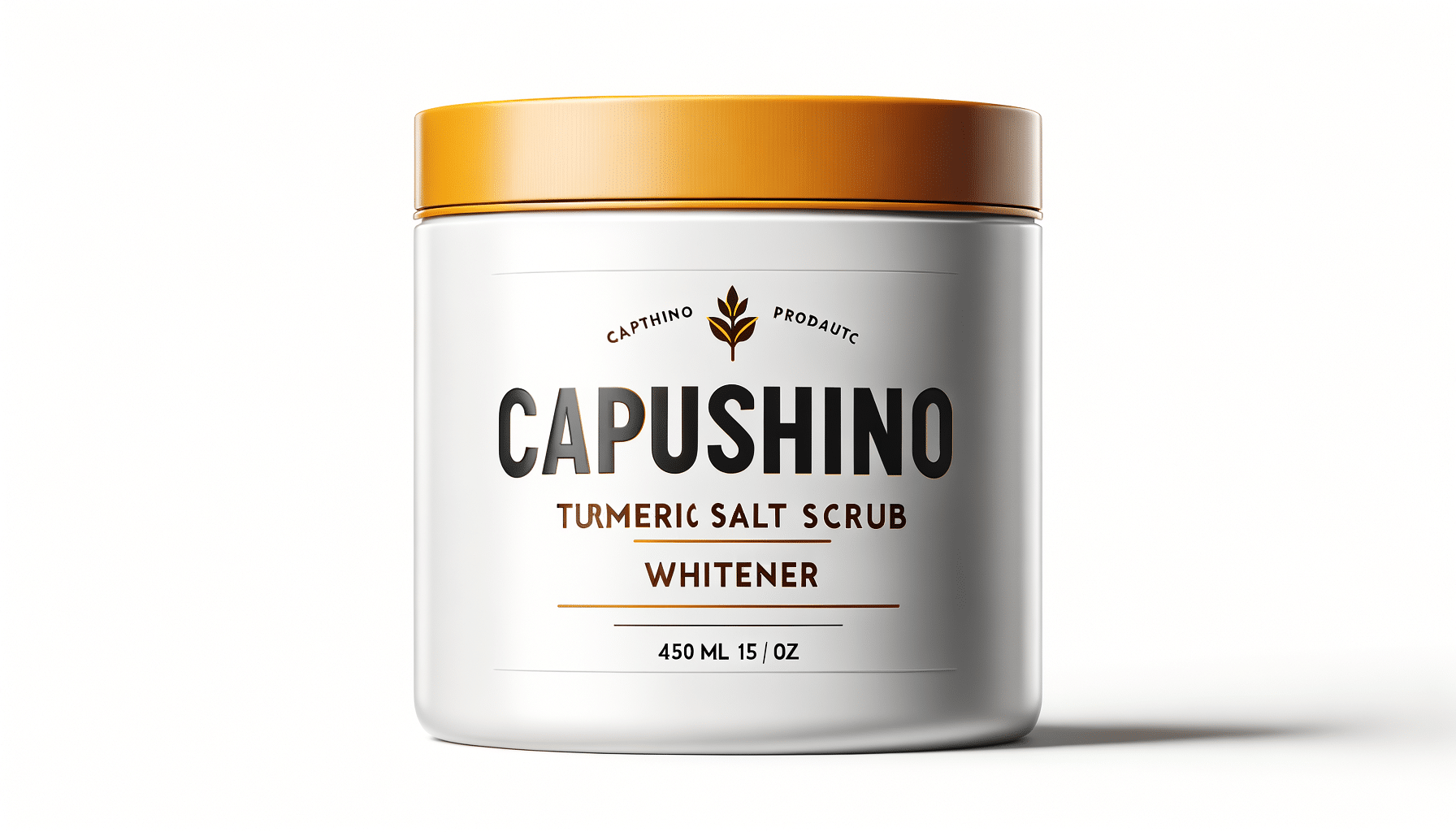 Capushino turmeric salt scrub whitener jar 450ml