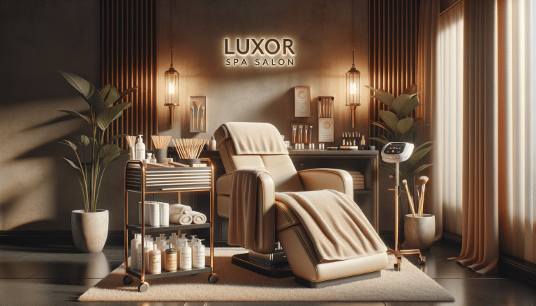 Luxury spa salon interior with reclining treatment chair