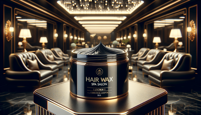 Luxury hair wax jar in elegant salon interior