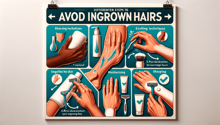 Infographic showing steps to avoid ingrown hairs