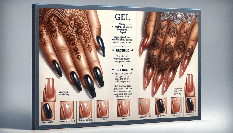 Poster showcasing gel and acrylic nail designs