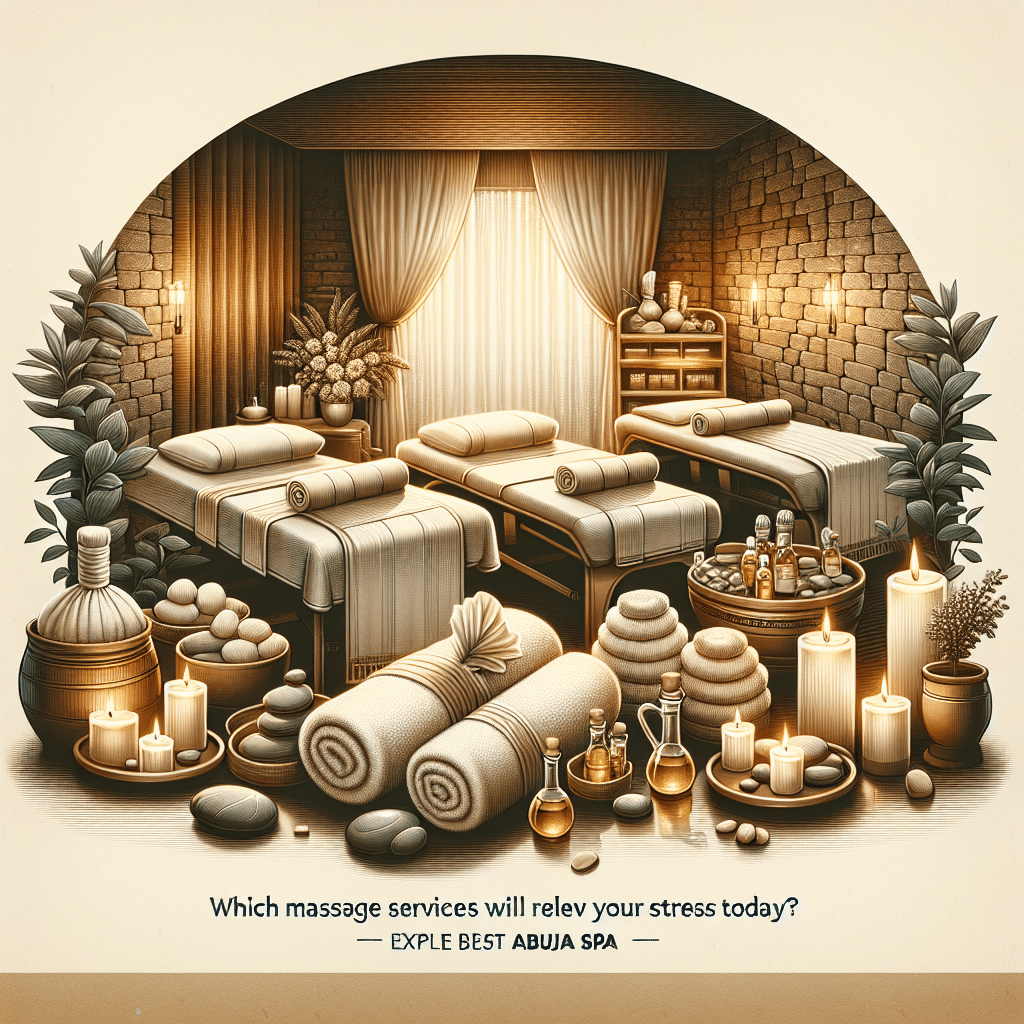 Luxury spa room with massage beds and candles