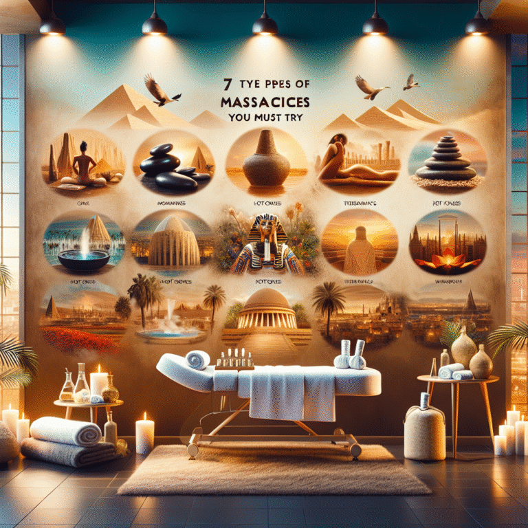 Spa room with massage table and massage poster