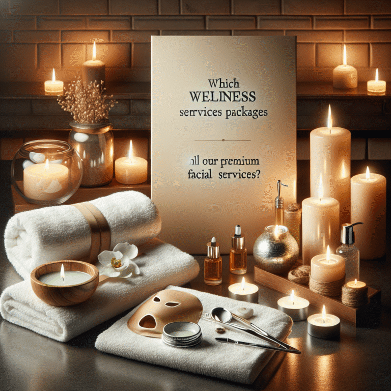 Spa setup with candles, towels and facial tools