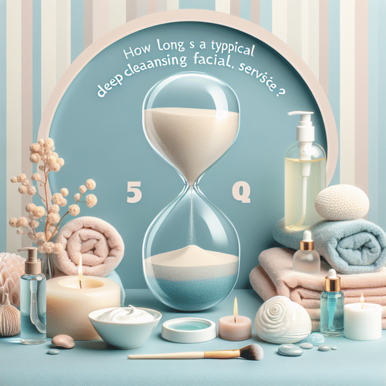 Hourglass and spa products showing facial treatment duration