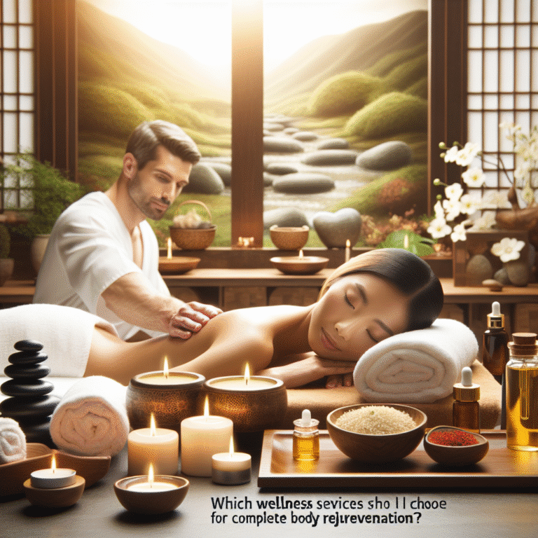 Woman receiving relaxing spa massage with candles and oils