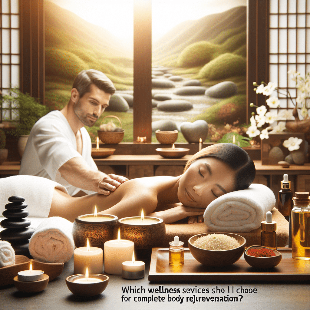 Woman receiving relaxing spa massage with candles and oils