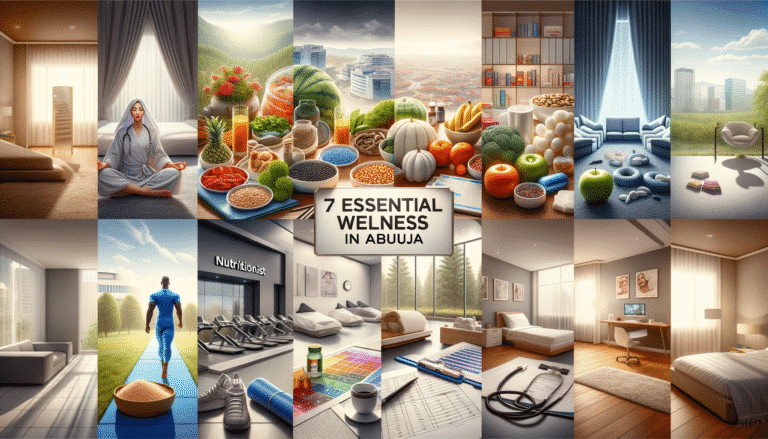 Collage showing seven essential wellness elements in Abuja