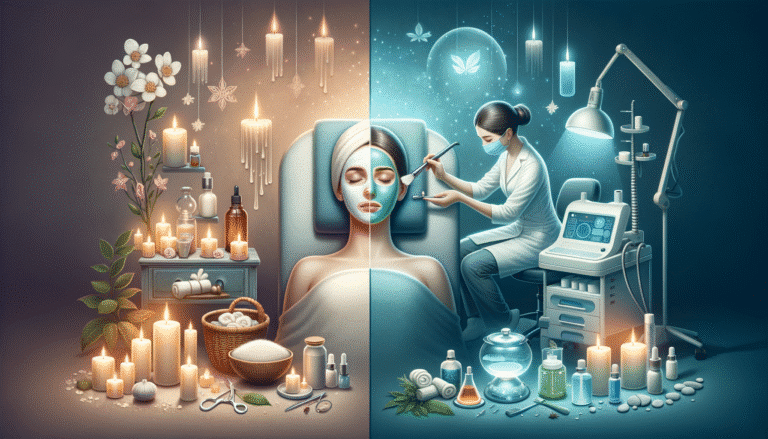 Split spa and clinical facial treatment scene