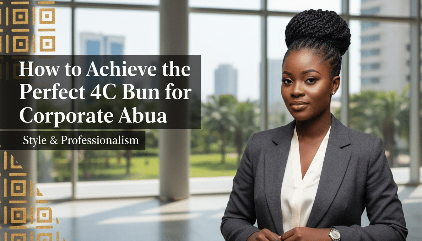 Professional woman with 4C braided bun in office
