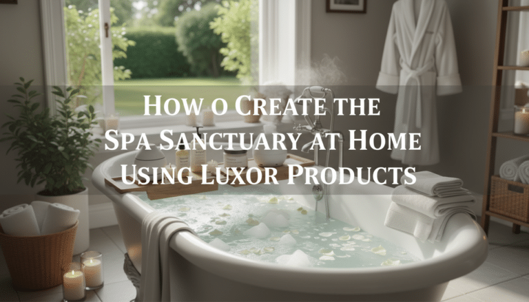 Luxury home spa bath with candles and towels